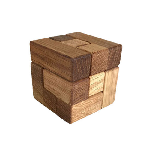 wooden soma cube puzzle