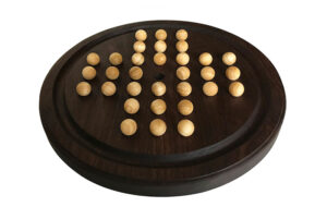 wooden solitaire boardgame - walnut